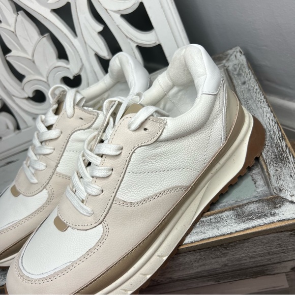 Madewell Kickoff Trainer Sneakers Size 9 Leather Antique Cream Multi NWOT - Picture 3 of 14